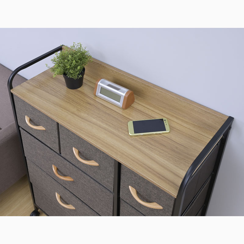 ファブリックチェストワイド 4段 ブラウン ｜ ミスターマックス