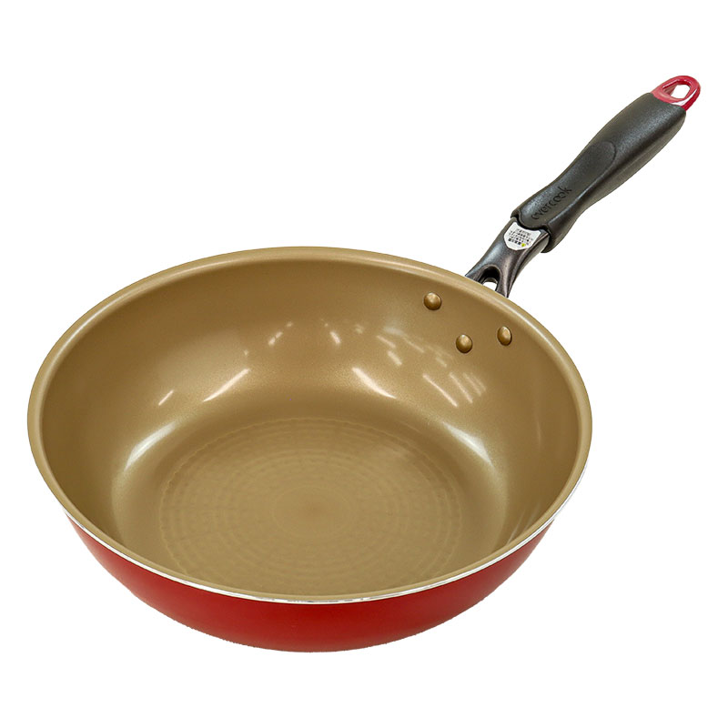 evercook(エバークック)ガス・IH対応 フライパン 28cm 深型 レッド