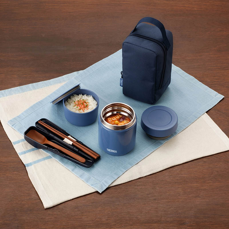 真空断熱スープランチセット 300ml インディゴブルー(IBL) JEE-550