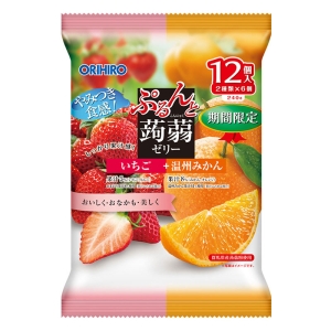 ぷるんと蒟蒻ゼリーパウチ いちご+温州みかん 240g ｜ ミスター