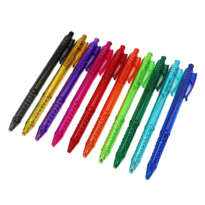 ノック式ボールペン 0.7mm 10本組 カラー ｜ ミスターマックス