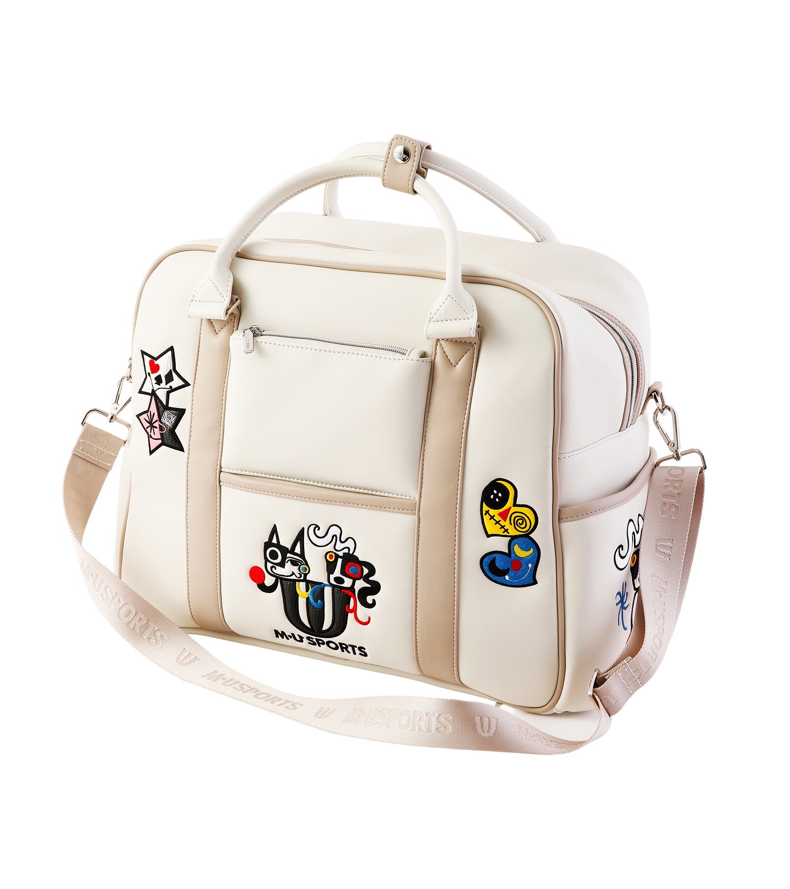 ポップアートカラフルパッチワーク刺繍ボストンバッグ – M・U SPORTS