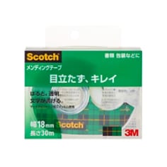 スコッチ® メンディングテープ 810-1-18D, 透明, ディスペンサー付, 18