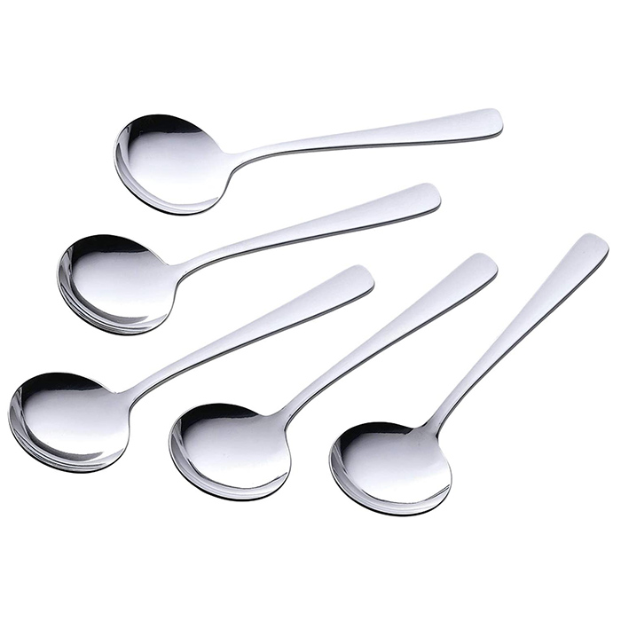 40249】すくいやすいスープスプーン5本組［TSUBAME］洋食器の本場、燕