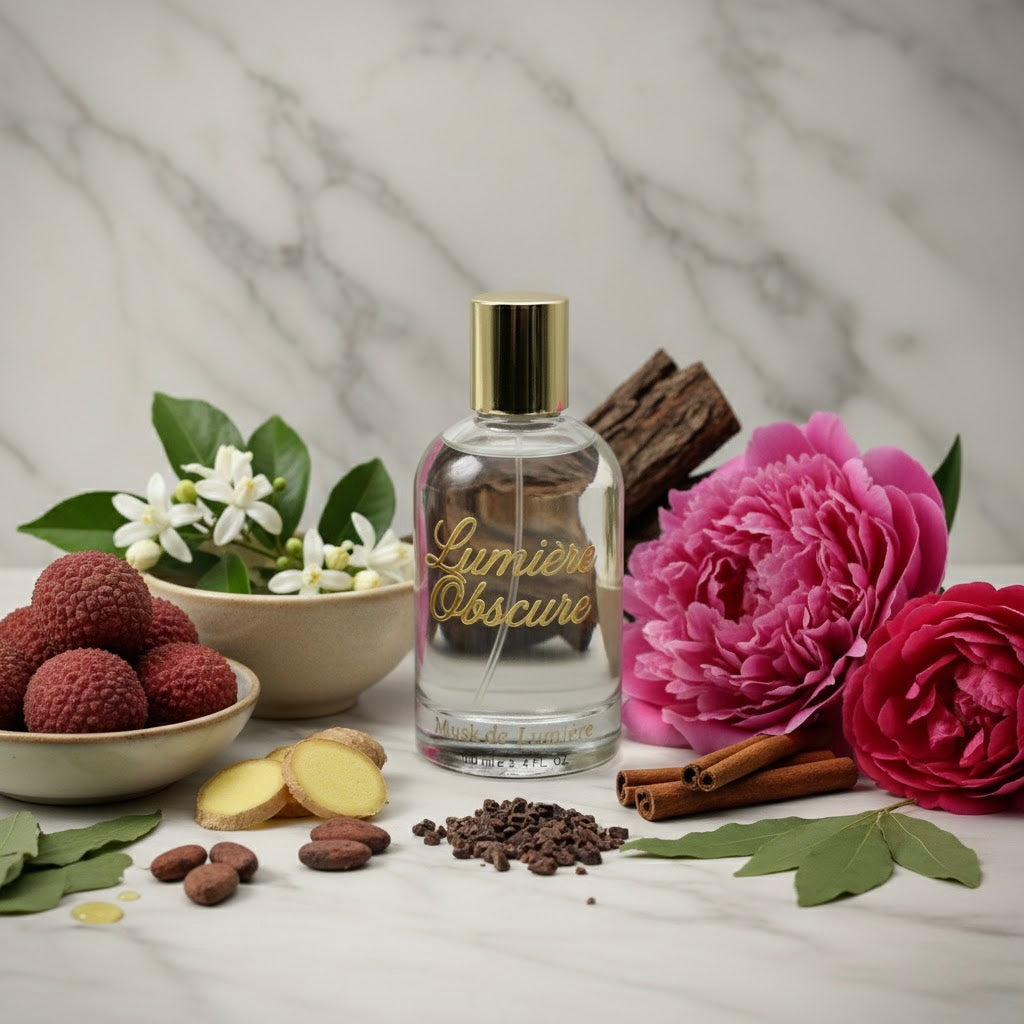 Lumière Obscure | Fresh Lychee & Rose Eau de Parfum – Musk de Lumiere