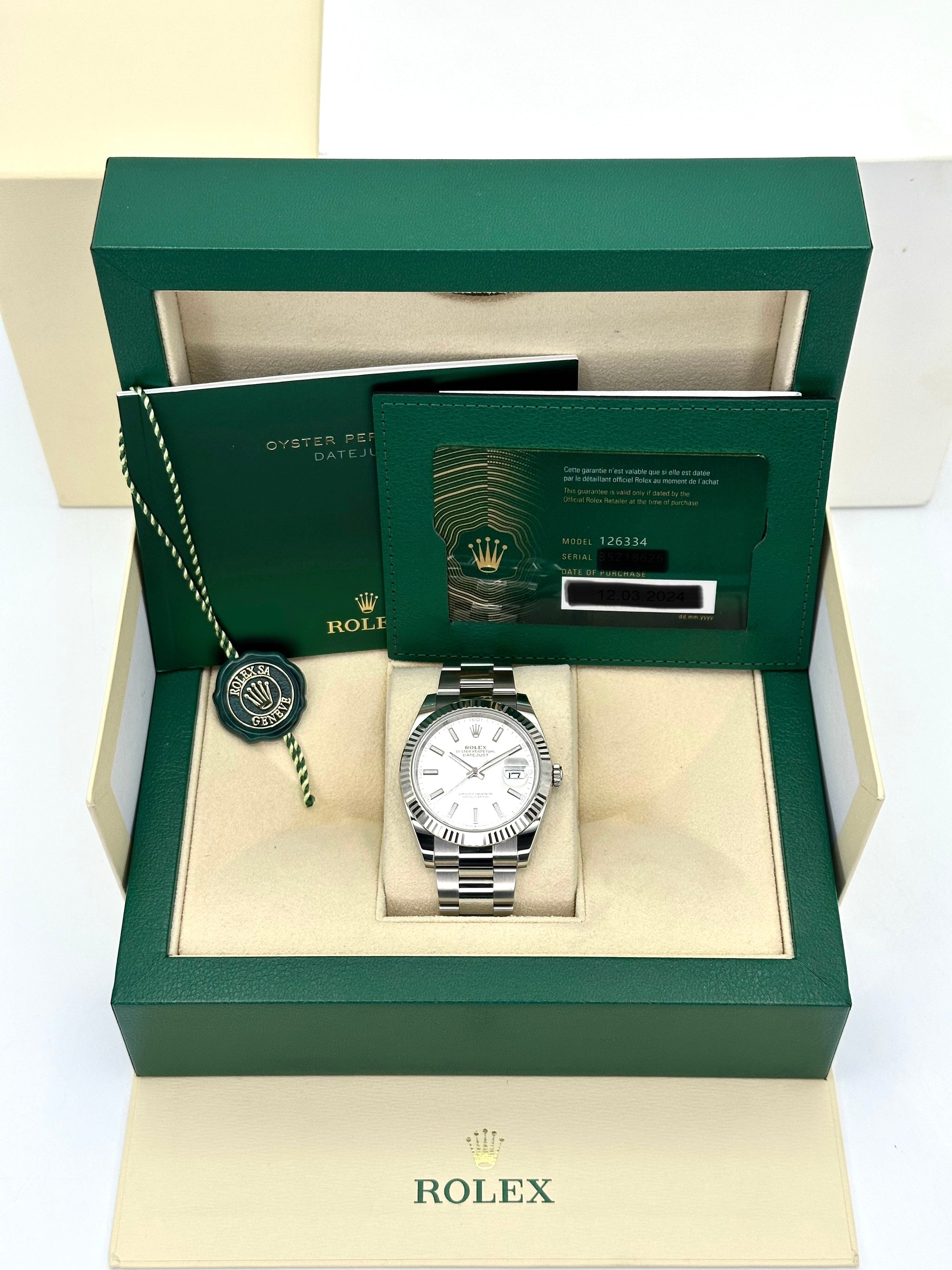 NEW 2024 Rolex Datejust 41mm 126334 Stainless Steel Oyster Silver Dial