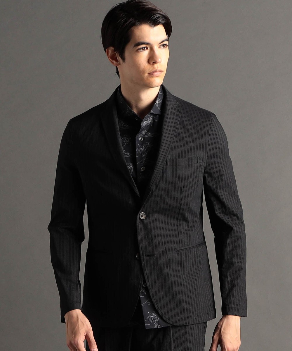 ワッシャーダブルストライプ セットアップジャケット｜ジャケット