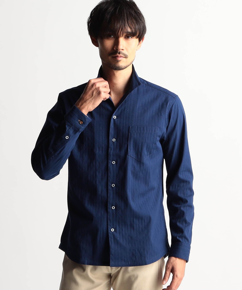 リバーシブルドビー スタンドカラーシャツ｜長袖｜ニコル公式通販