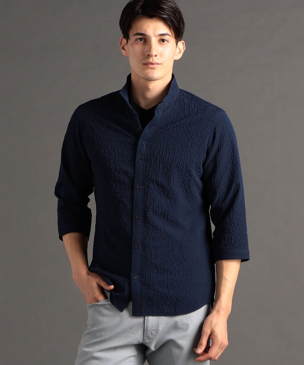 ex/tra】プレミアムサッカー スタンドカラーシャツ｜5分/7分袖｜ニコル