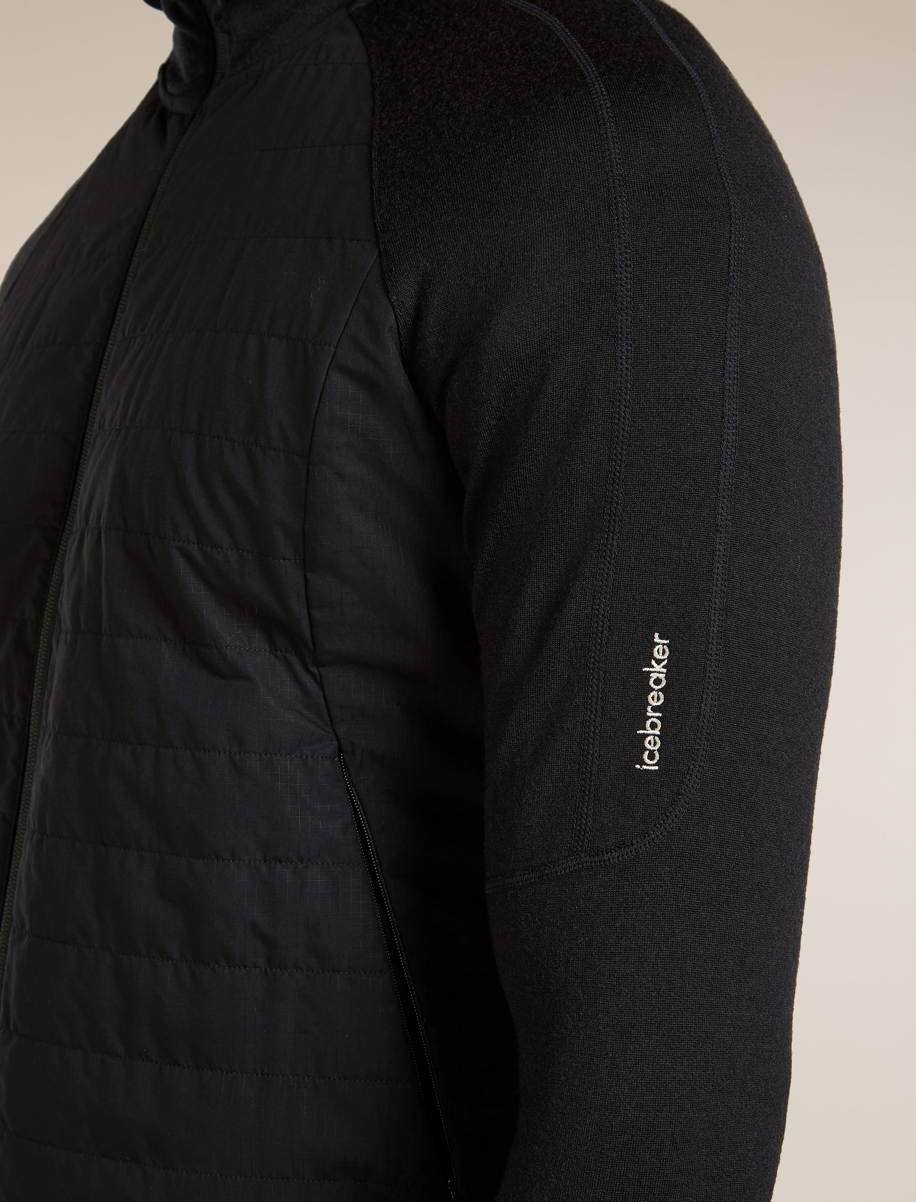 Men's Merino Blend Quantum Hybrid Long Sleeve Zip Hoodie| icebreaker