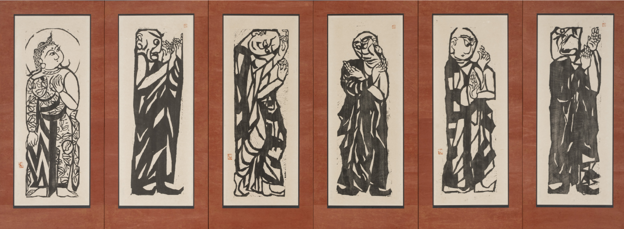 棟方志功～濱田庄司氏宛て 昭和44年賀エンタイア 棟方志功～濱田庄司氏