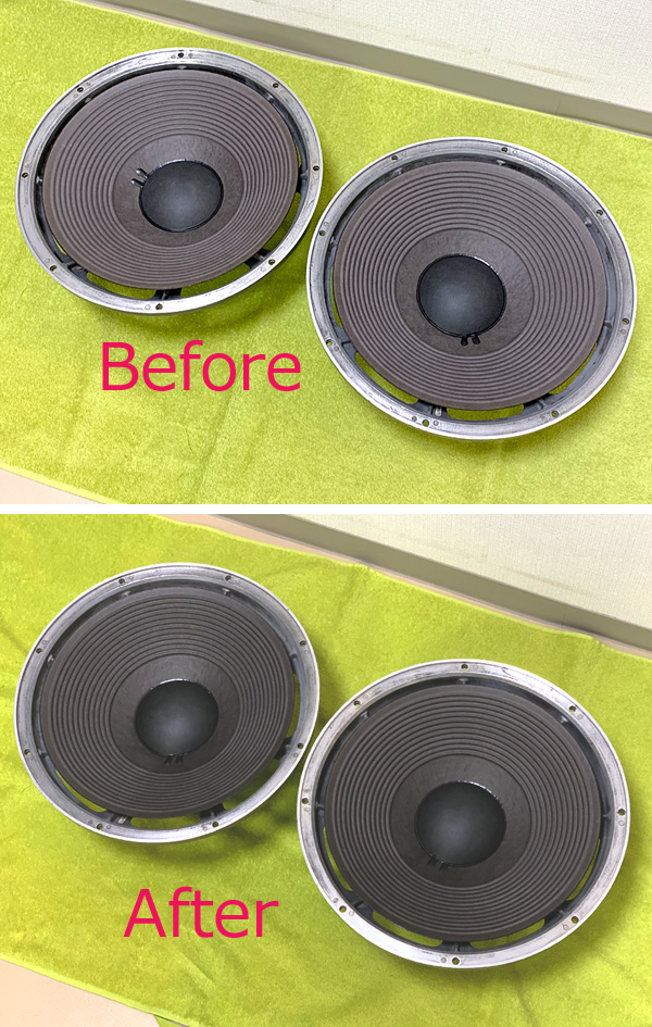JBL 4343 ウーファー 2231A エッジ交換 コーン紙 着色編