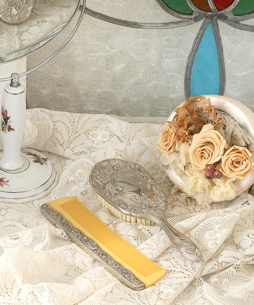 イギリス〉1950年代アンティークシルバーブラシセット 海外