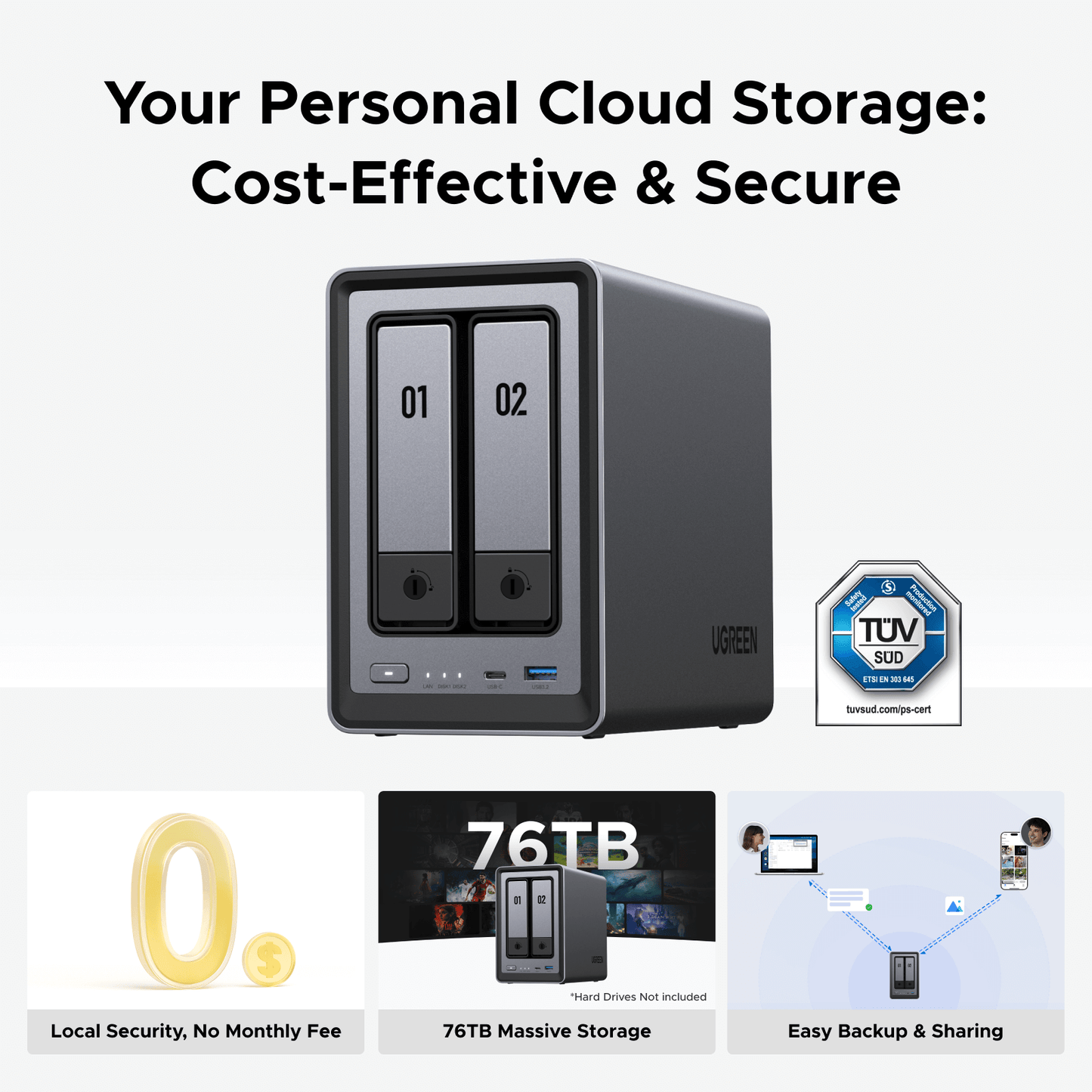 2-Bay NAS Storage for Home & Office | 4K Media Server – UGREEN NAS EU