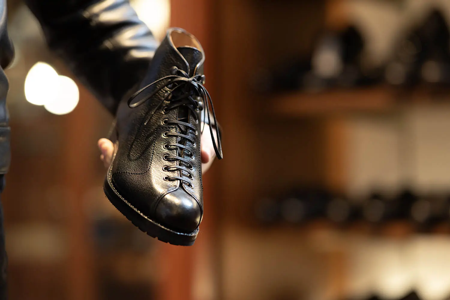 KIDレザーの渋いモンキーブーツ】ジャコメッティ FG496 ブラック-ナトリヤ