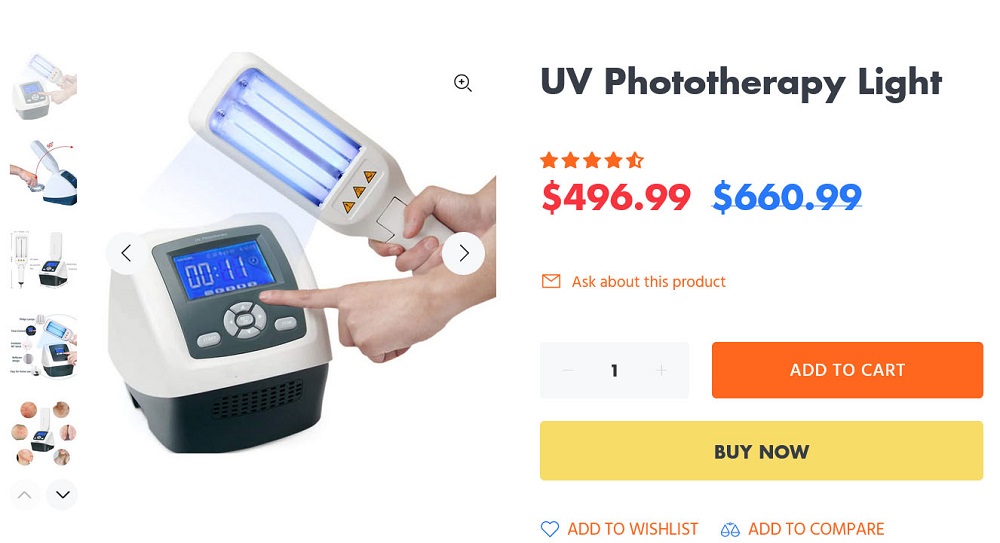 家庭用ナローバンドUVB光線治療器（UVB蛍光管2本搭載）PRO – 家庭用