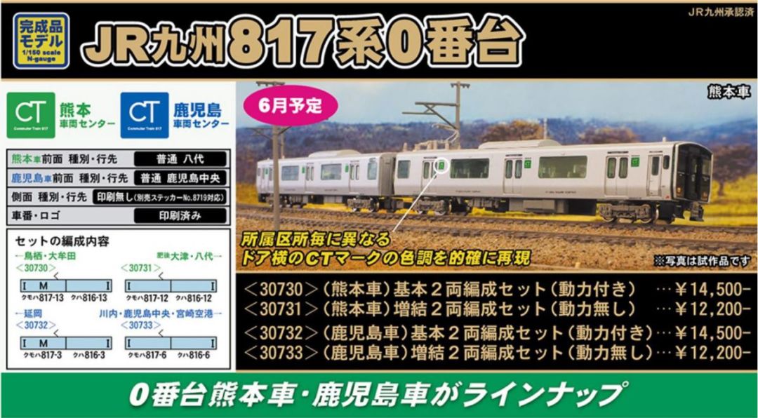 GREENMAX】30732 JR九州817系0番台（鹿児島車）基本2両編成セット
