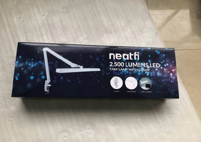 22” Wide LED Desk Lamp with Clamp, Dimmable, Flicker-Free – Black