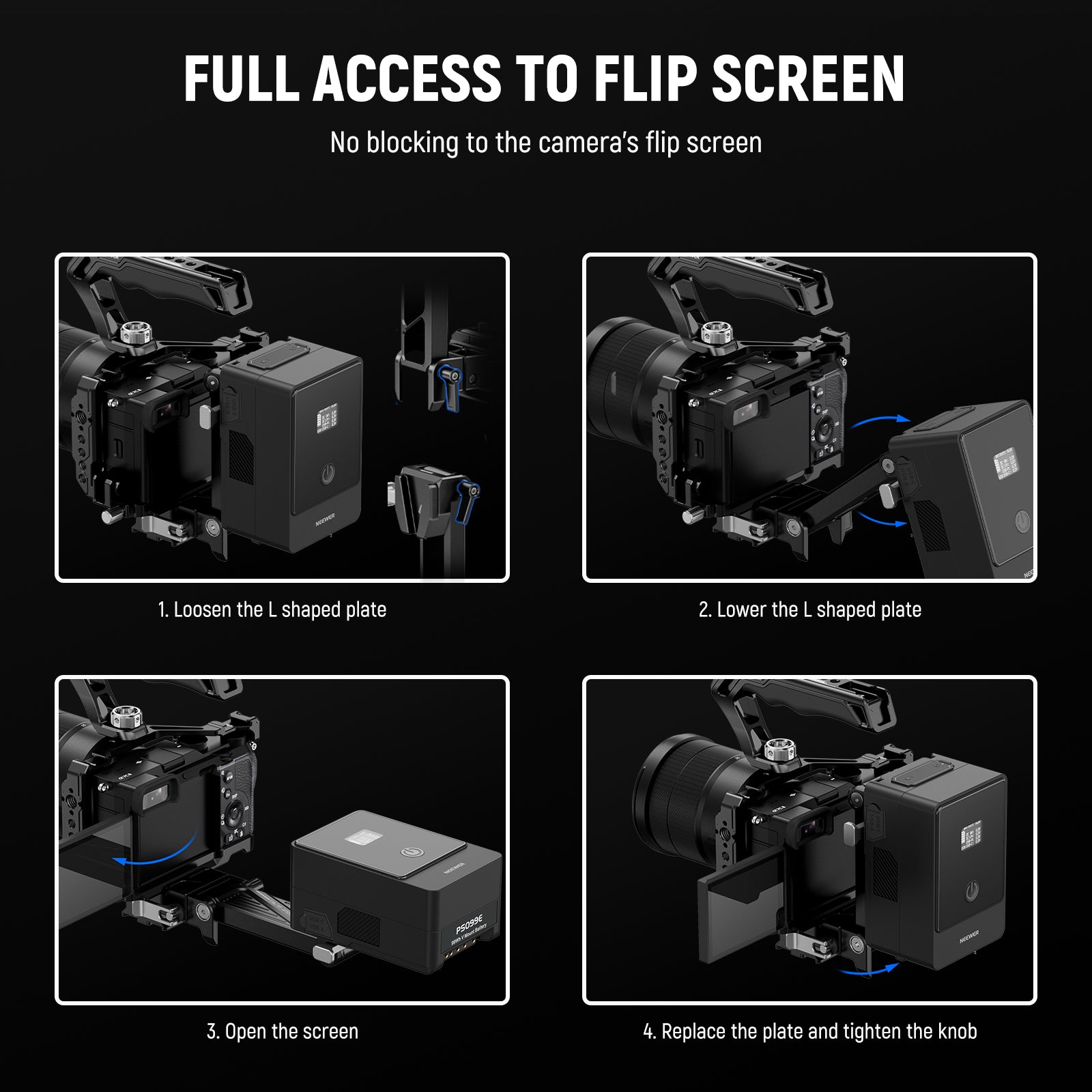 NEEWER PS013 Foldable V Mount Battery Plate