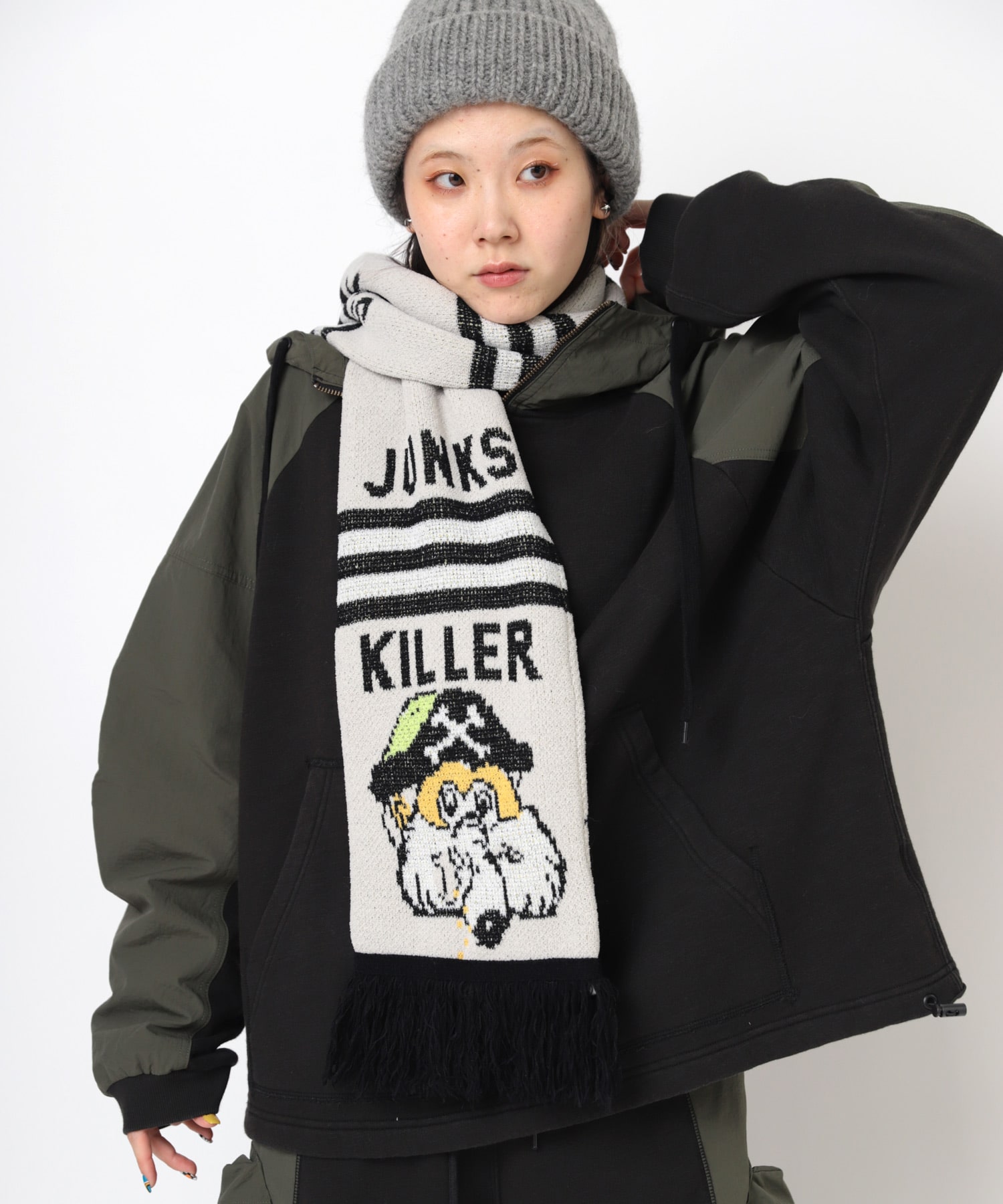 E5053 JUNKジャカードマフラー(F ベージュ): ファッション雑貨 - RNA