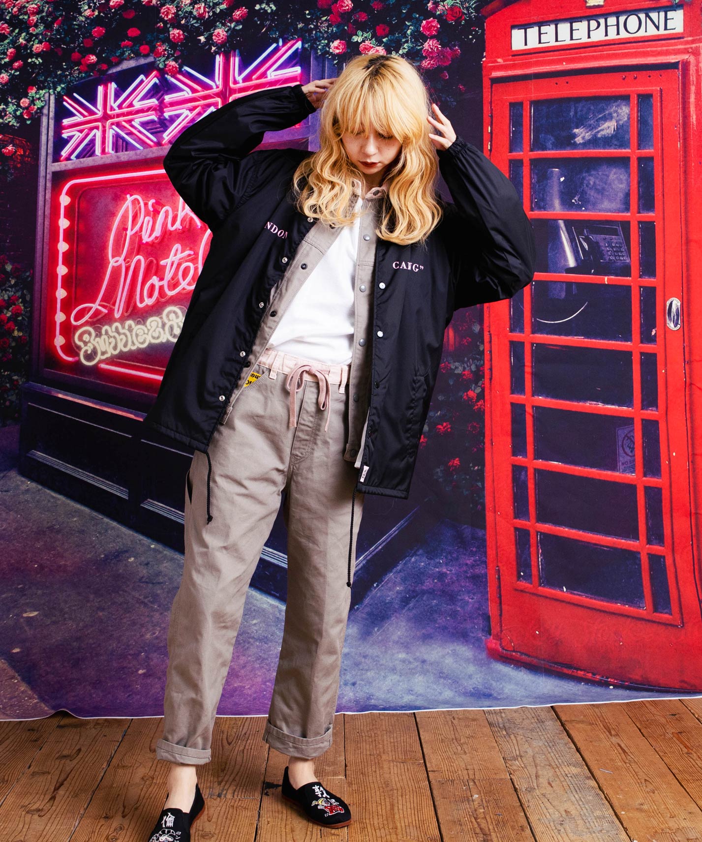 PINK MOTEL】J2044 PMコーチジャケット(M ピンク(NEW WORLD