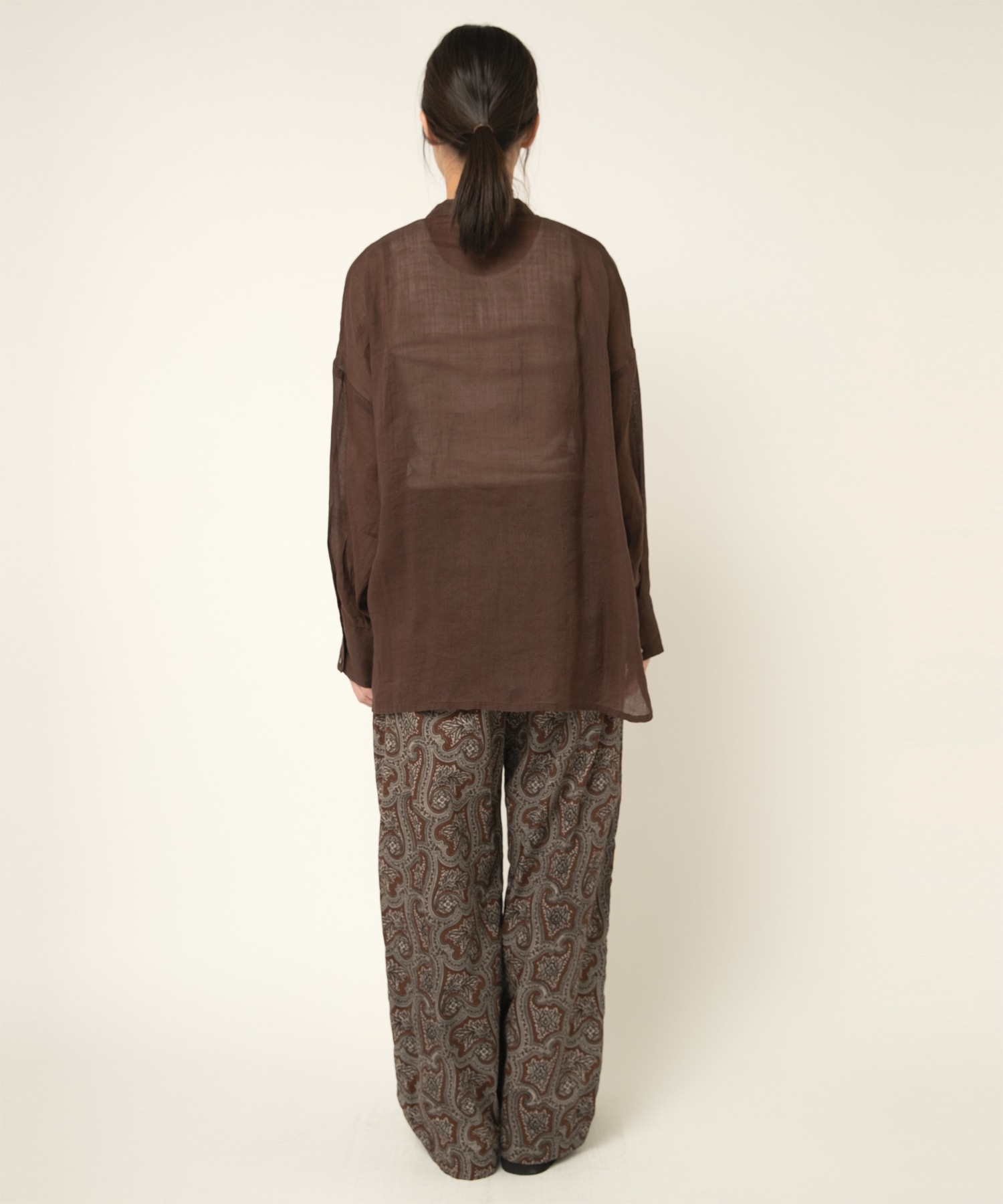 B2916 ラミースタンドカラーシャツ(F ブラック): トップス - RNA