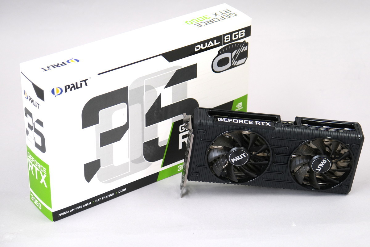 Palit GeForce RTX 3050 Dual」レビュー - 静かで冷えるデュアルファン