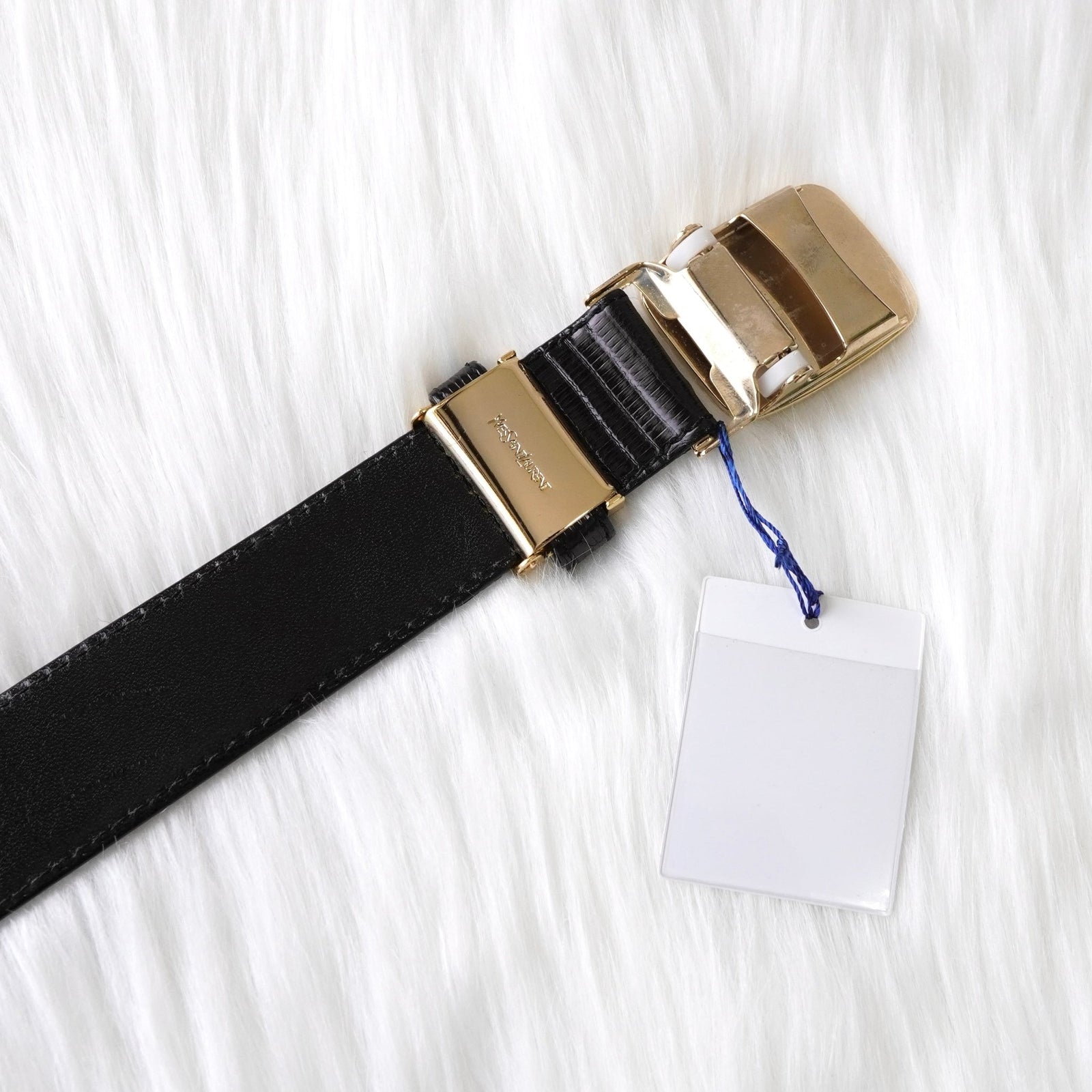 イヴサンローラン ヴィンテージ YSLロゴ エナメル / レザー ベルト