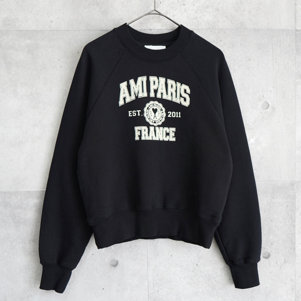 アミ パリス アミパリ カレッジロゴ スウェット ブラック | ブランド