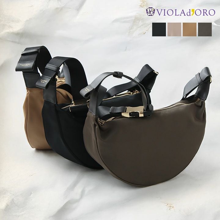 値下げ❣️VIOLADORO ブラック ボディバッグ VIOLAd'ORO - GINO ナイロン ボディバック V-2210 | 4.444glad