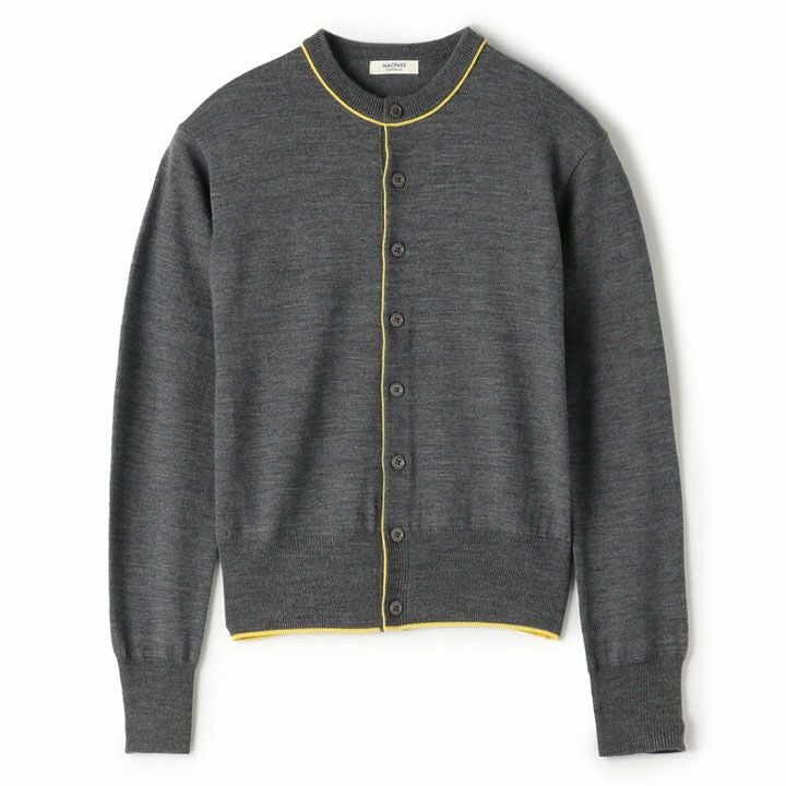 MACPHEE マカフィー｜プレーンウール クルーネックカーディガン 12-02