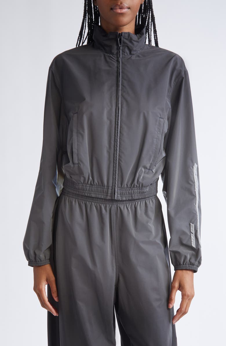 Alexander Wang Gradient Reflective Crop Track Jacket | Nordstrom