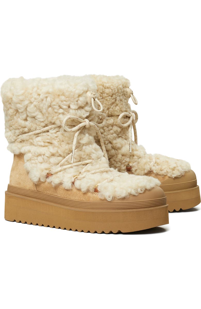 Tory Burch Mellow Genuine Shearling Platform Bootie (Women
