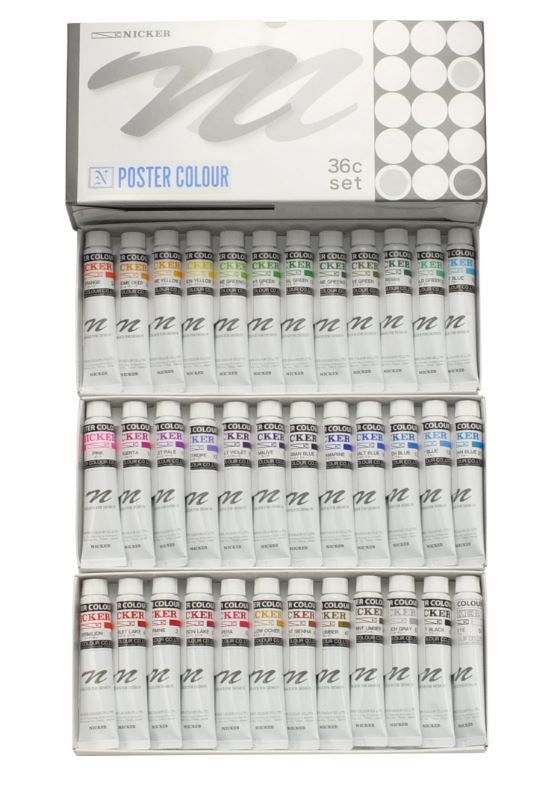 ポスターカラー20ml 36色セット | ニッカー絵具｜ニッカー絵具 株式