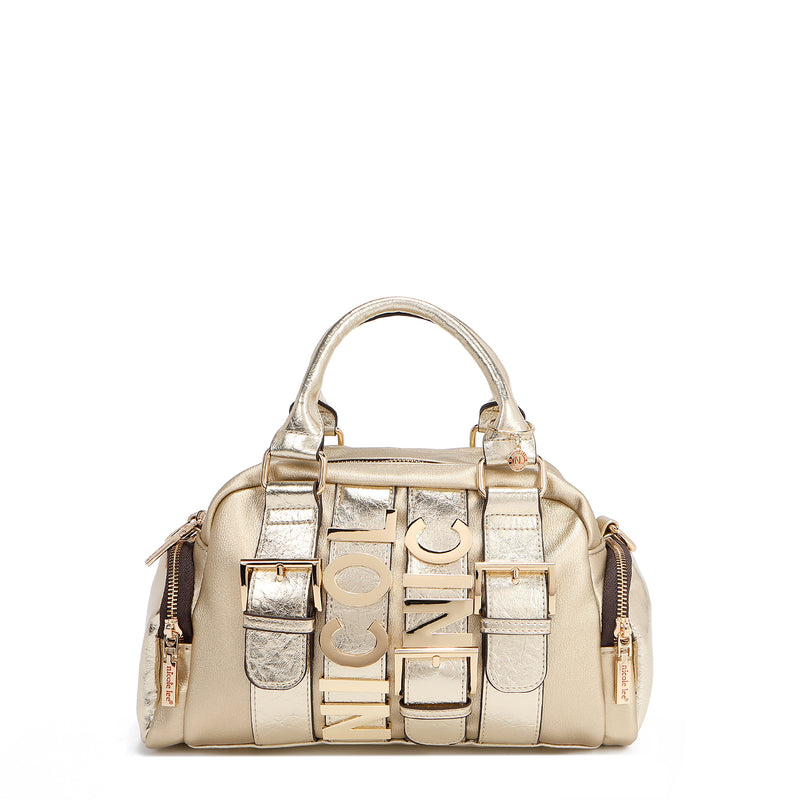 Calista Multi Pocket Handbag with Bold Buckle straps and Vegan