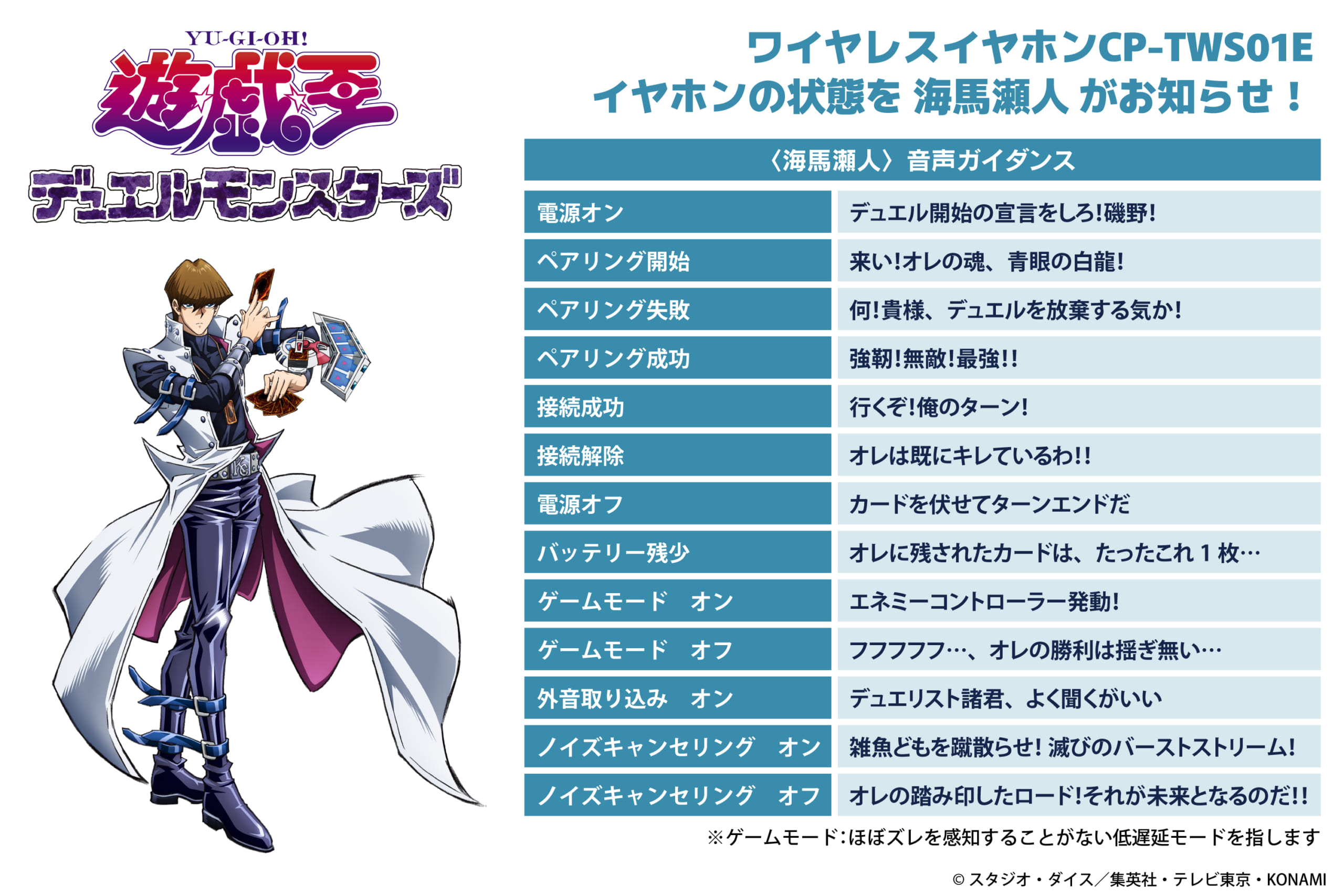 遊戯王×オンキヨー」コラボワイヤレスイヤホンが発売決定！海馬瀬人の