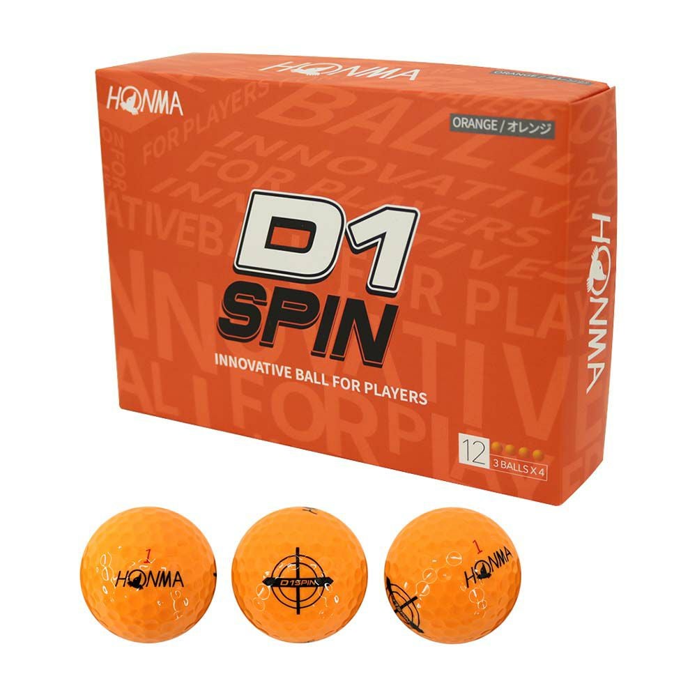 本間ゴルフ HONMA HONMA D1 SPIN ボール BT2301 オレンジ 1ダース