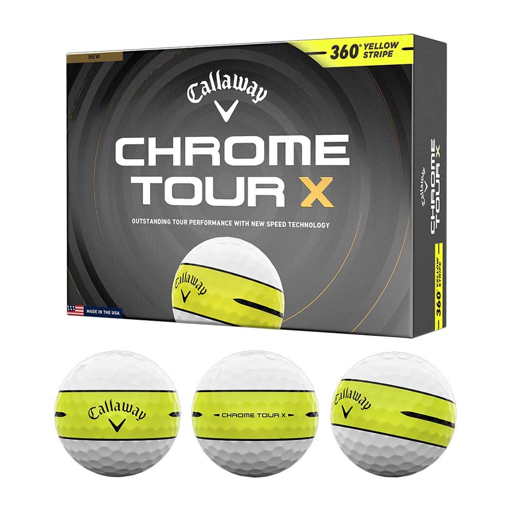 キャロウェイ Callaway CHROME TOUR X 360 ストライプ ボール イエロー