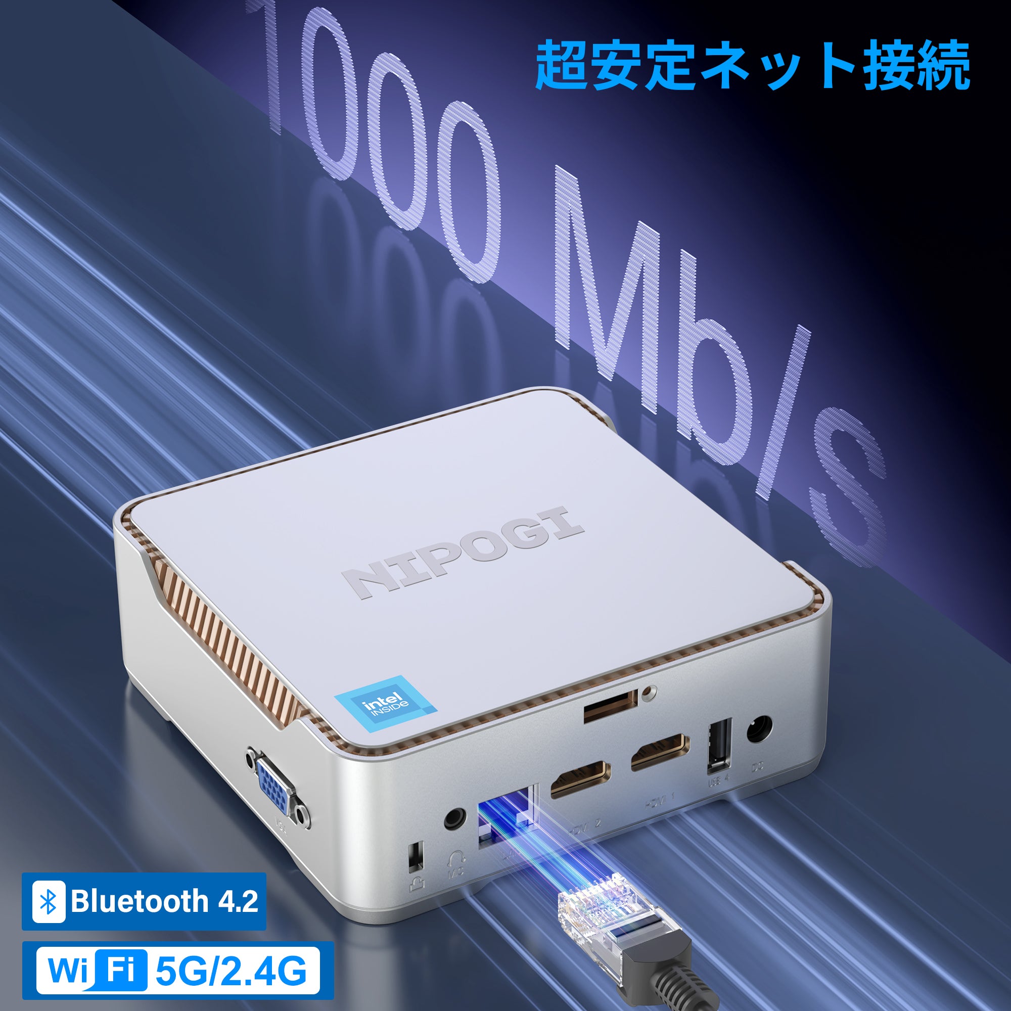 NiPoGi ミニPC n95 Intel 12世代 mini pc 【8GB 256GB】【16GB 512GB