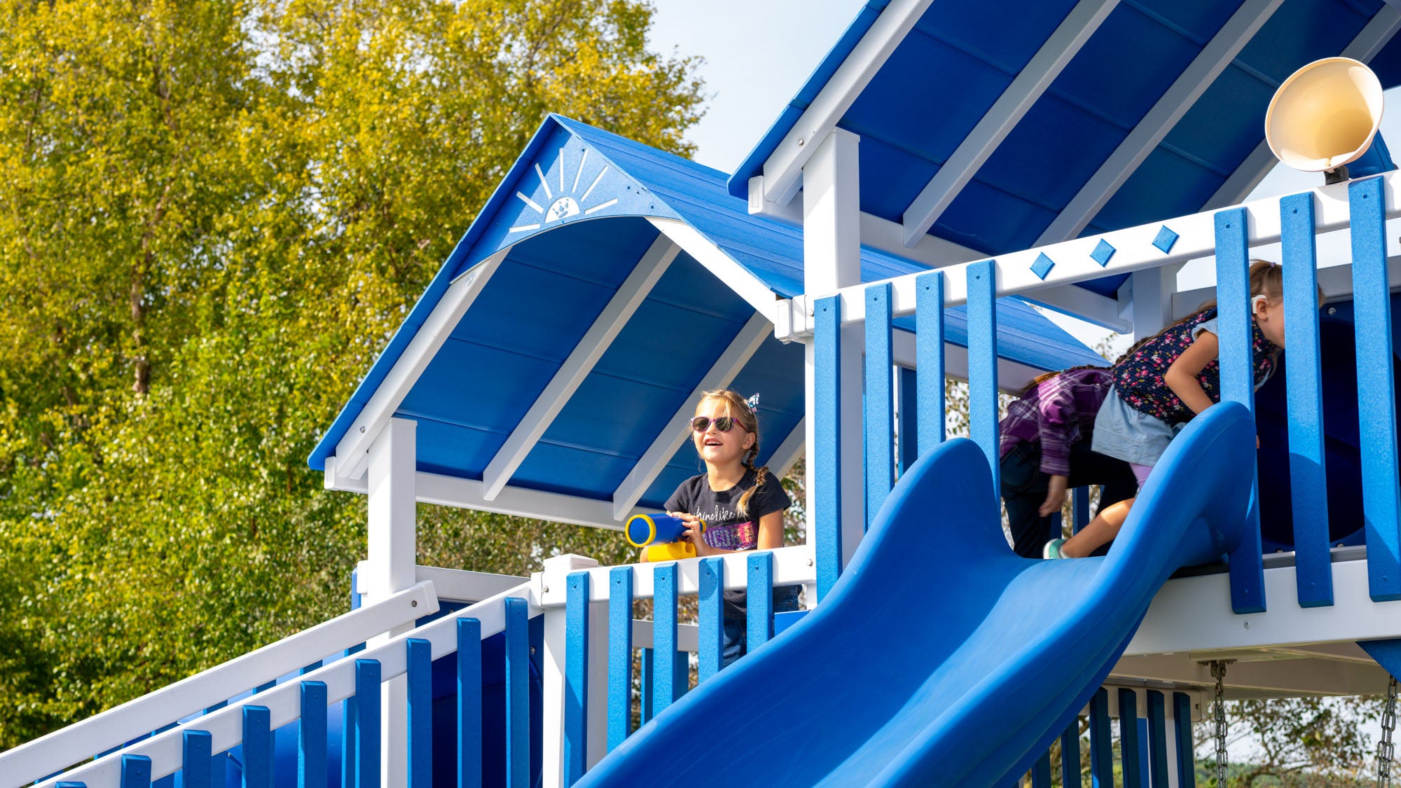 King Swings Rocket Launcher Xtreme Vinyl Swing Set - NJ Swingsets