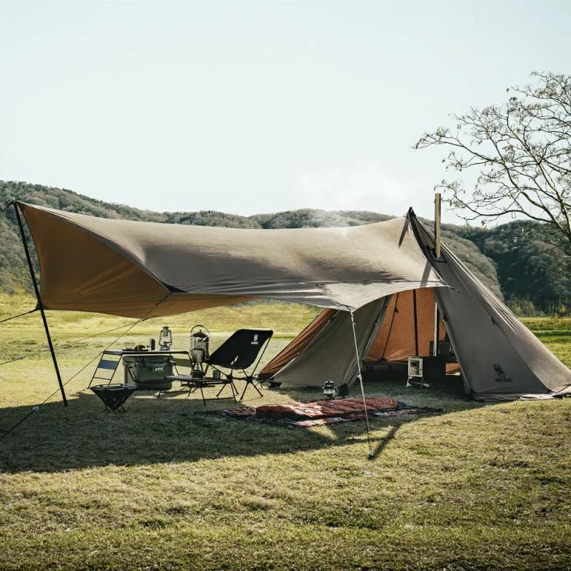 ワンティグリス「ポリコットンTC ワンポールテント」で薪ストデビュー