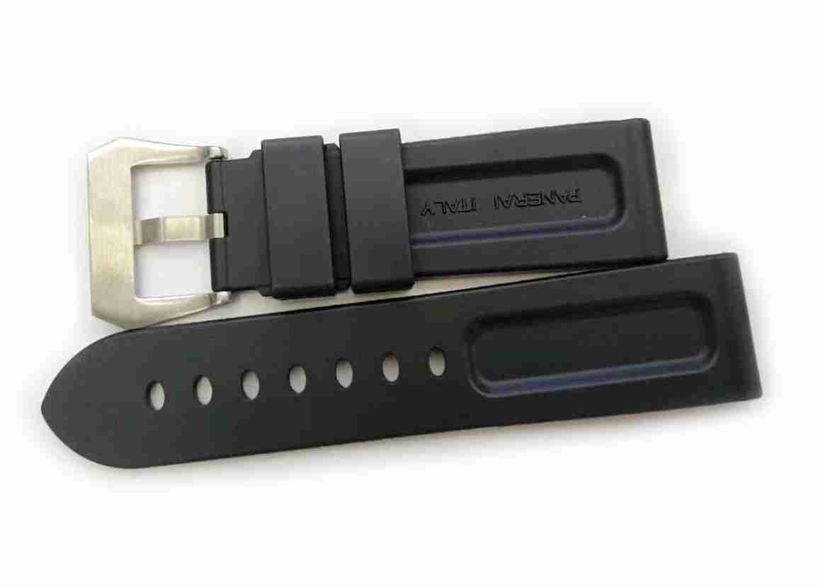For Panerai 22mm 24mm 26mm Black Rubber Band Strap Buckle – Watch