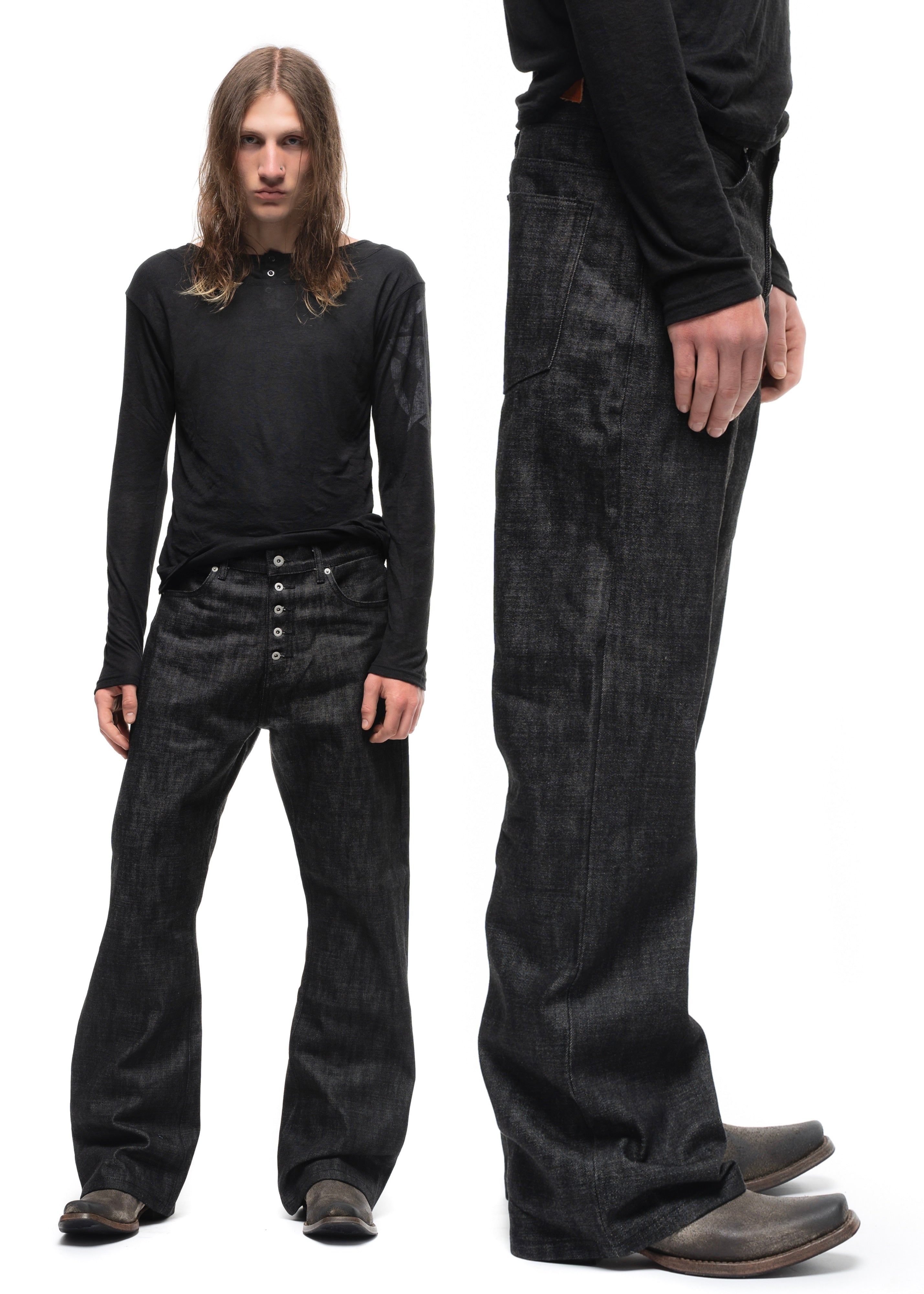 RAW DENIM JAPANESE BOOTCUT FIT BLACK – NO/FAITH STUDIOS