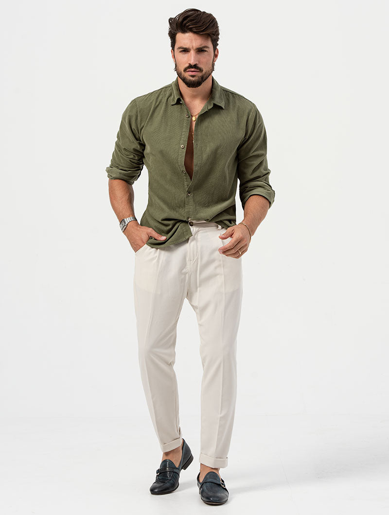 JAKE VELVET SHIRT IN GREEN