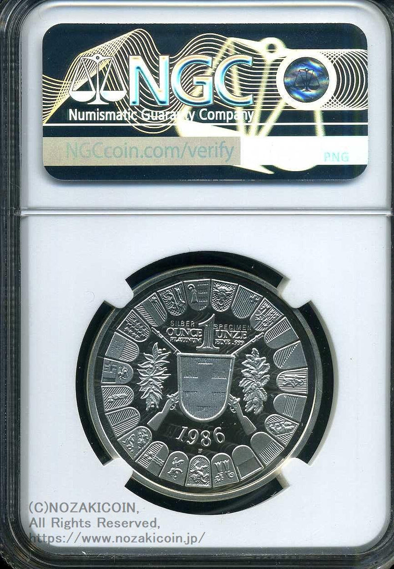 スイス 射撃祭 100フラン銀打試鋳貨 1986 Altdorf NGC PF70 ULTRA