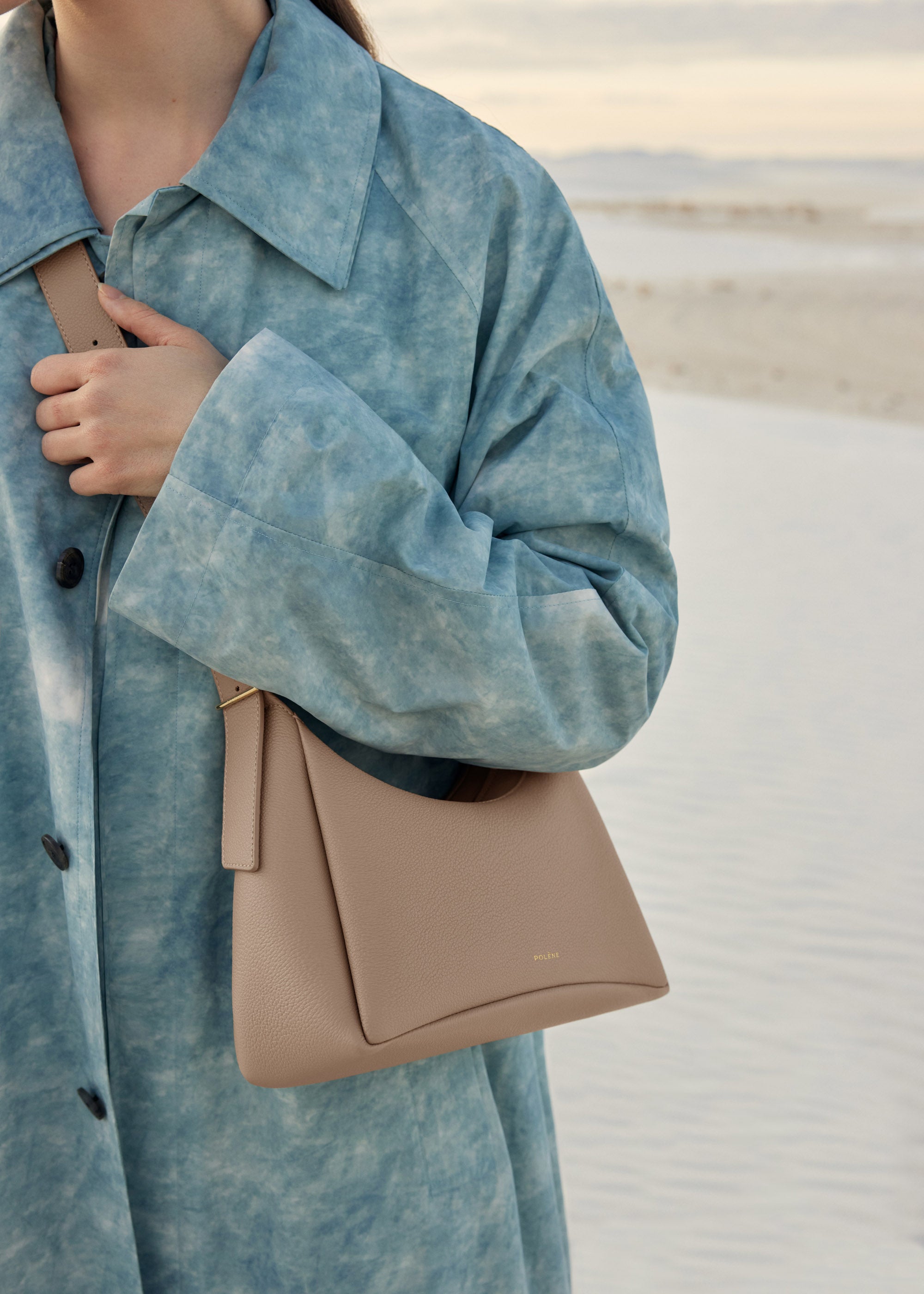 Polène | Bag - Umi - Textured Taupe – Polène NL