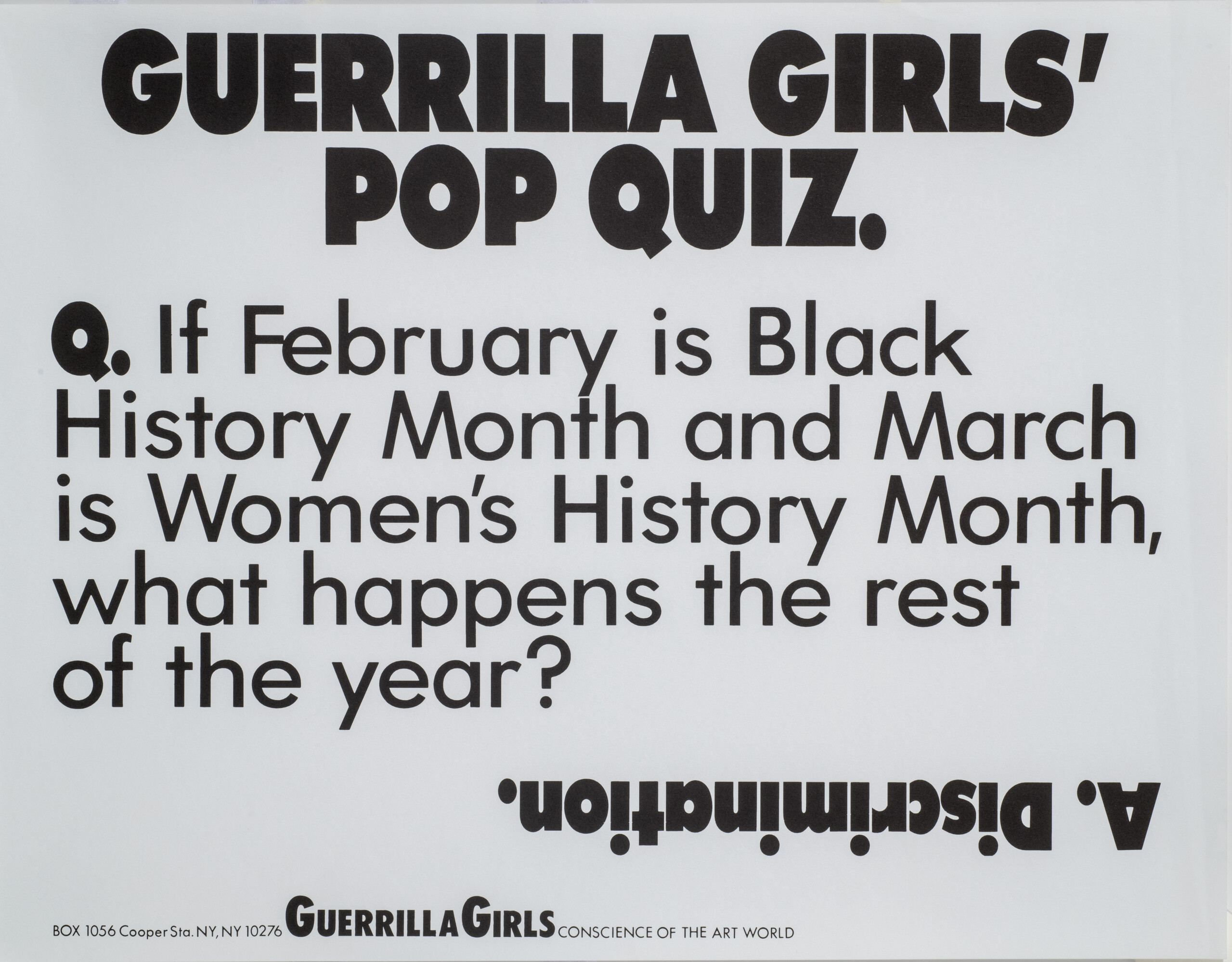 Guerrilla Girls: Making Trouble | Exhibition | National Museum of