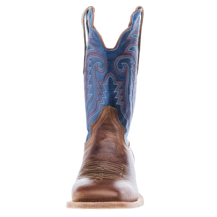 R Watson Boots Men`s Honey Cowhide 11In Electric Blue Top Cowboy Boot