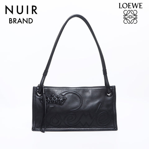 ロエベ LOEWE ロゴ レザー ワンショルダー ショルダーバッグ ブラック