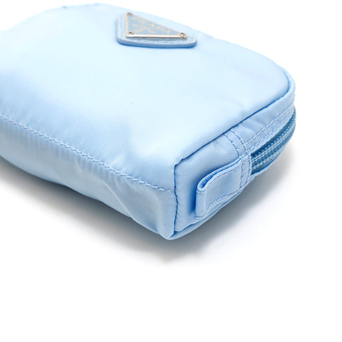 プラダ PRADA 三角ロゴ ポーチ ナイロン ポーチ ライトブルー P13844